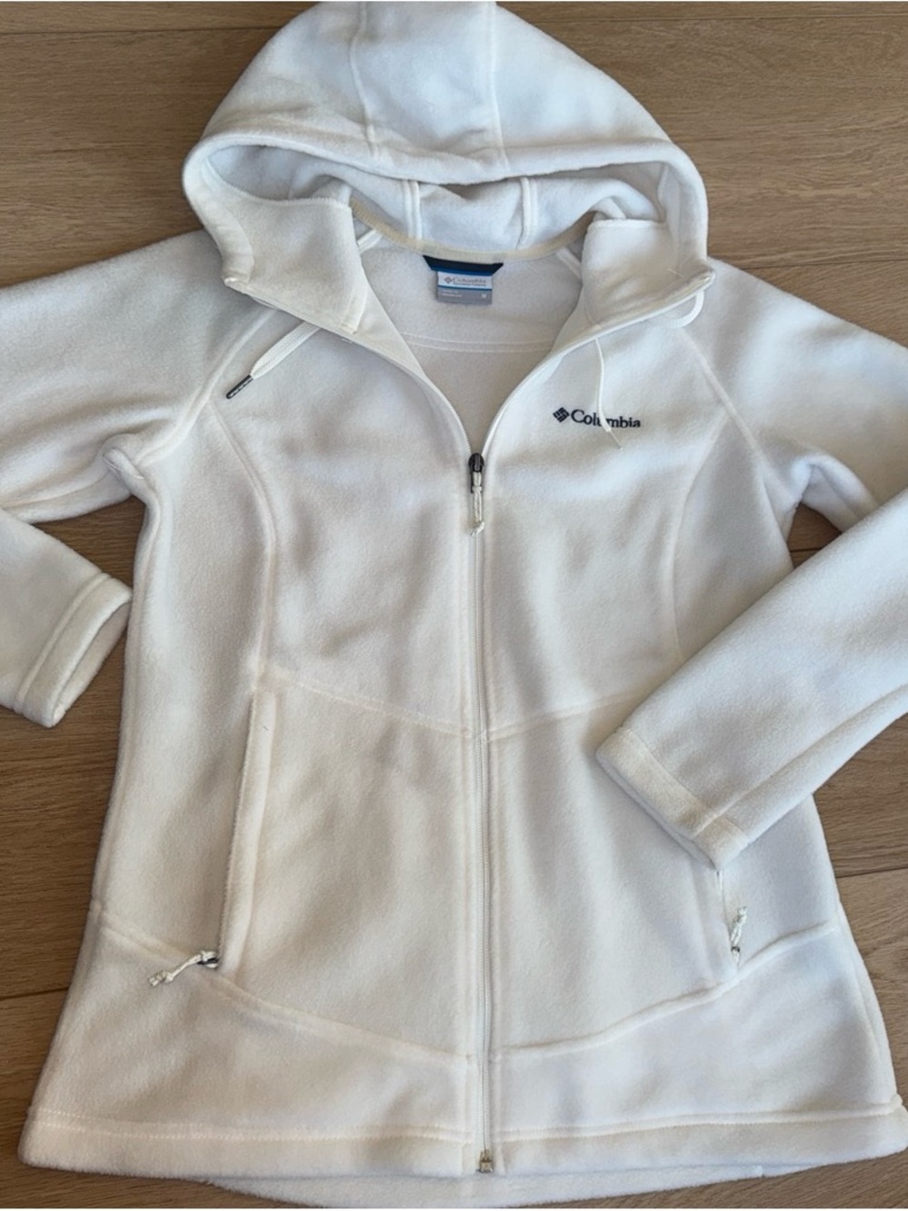 Columbia women’s' White Fleece Hooded Jacket